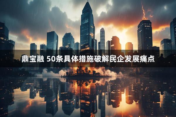 鼎宝融 50条具体措施破解民企发展痛点
