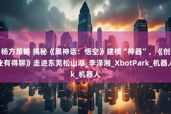 杨方策略 揭秘《黑神话：悟空》建模“神器”，《创业有得聊》走进东莞松山湖_李泽湘_XbotPark_机器人